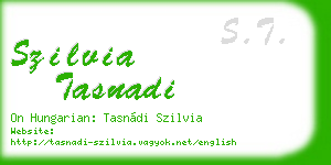 szilvia tasnadi business card
